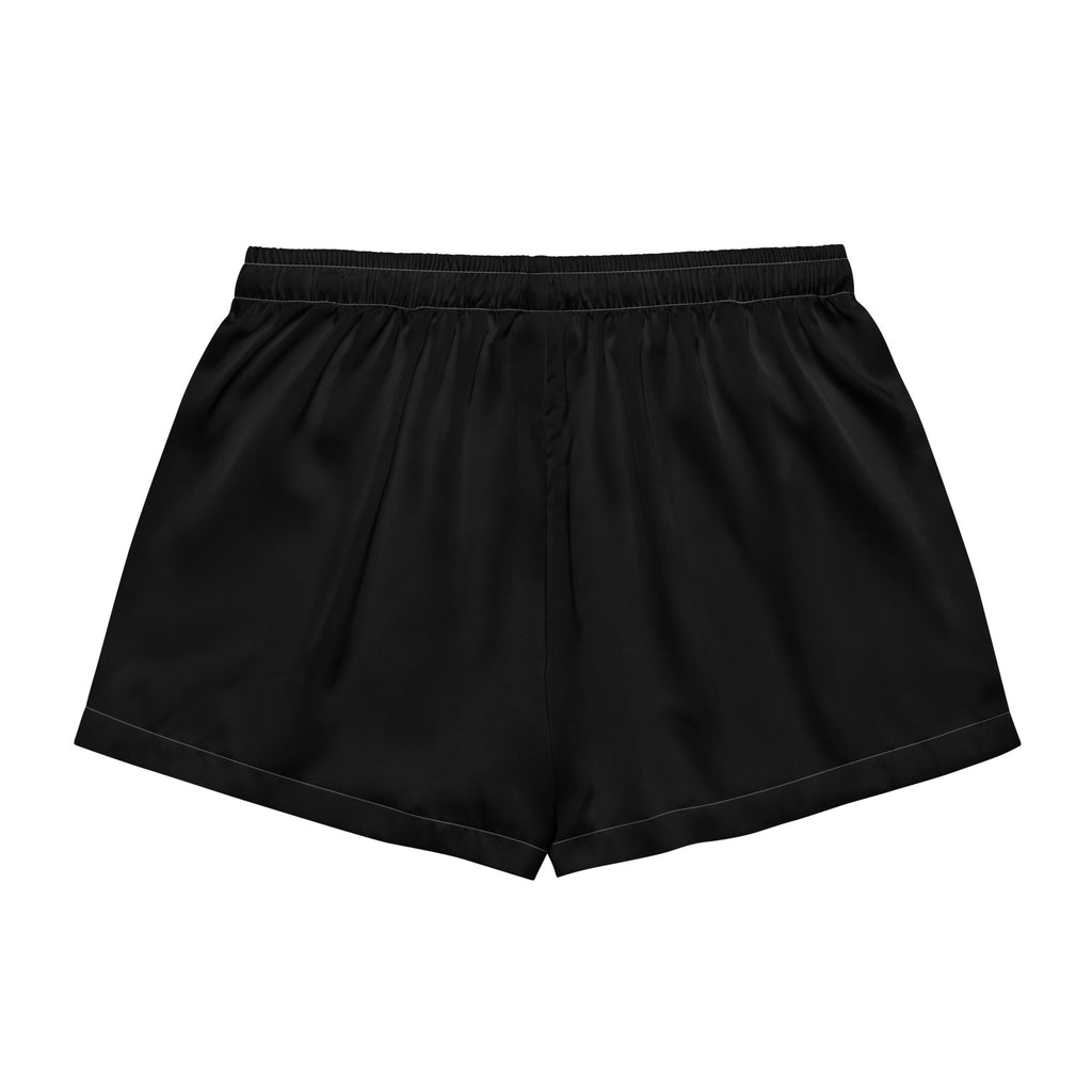 Gender fluid black shorts with star design back view 