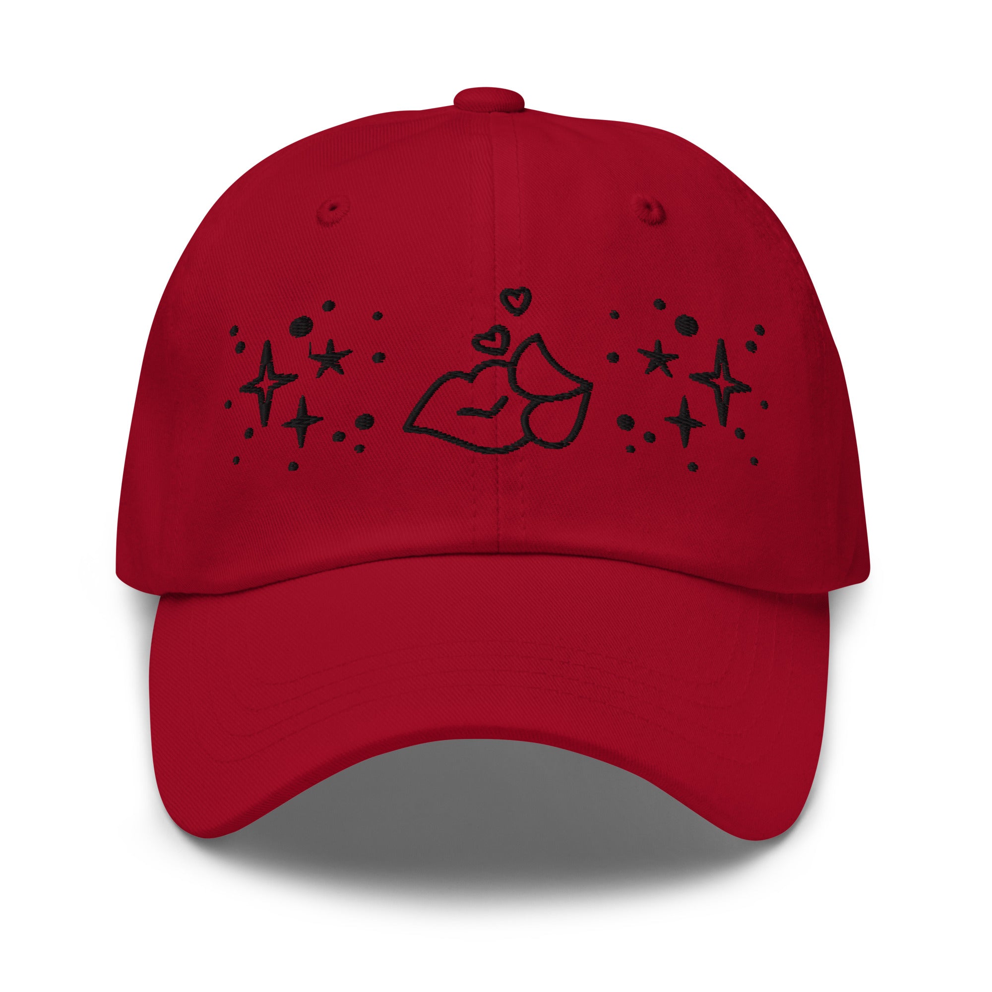 LGBTQ red hat with lips front view