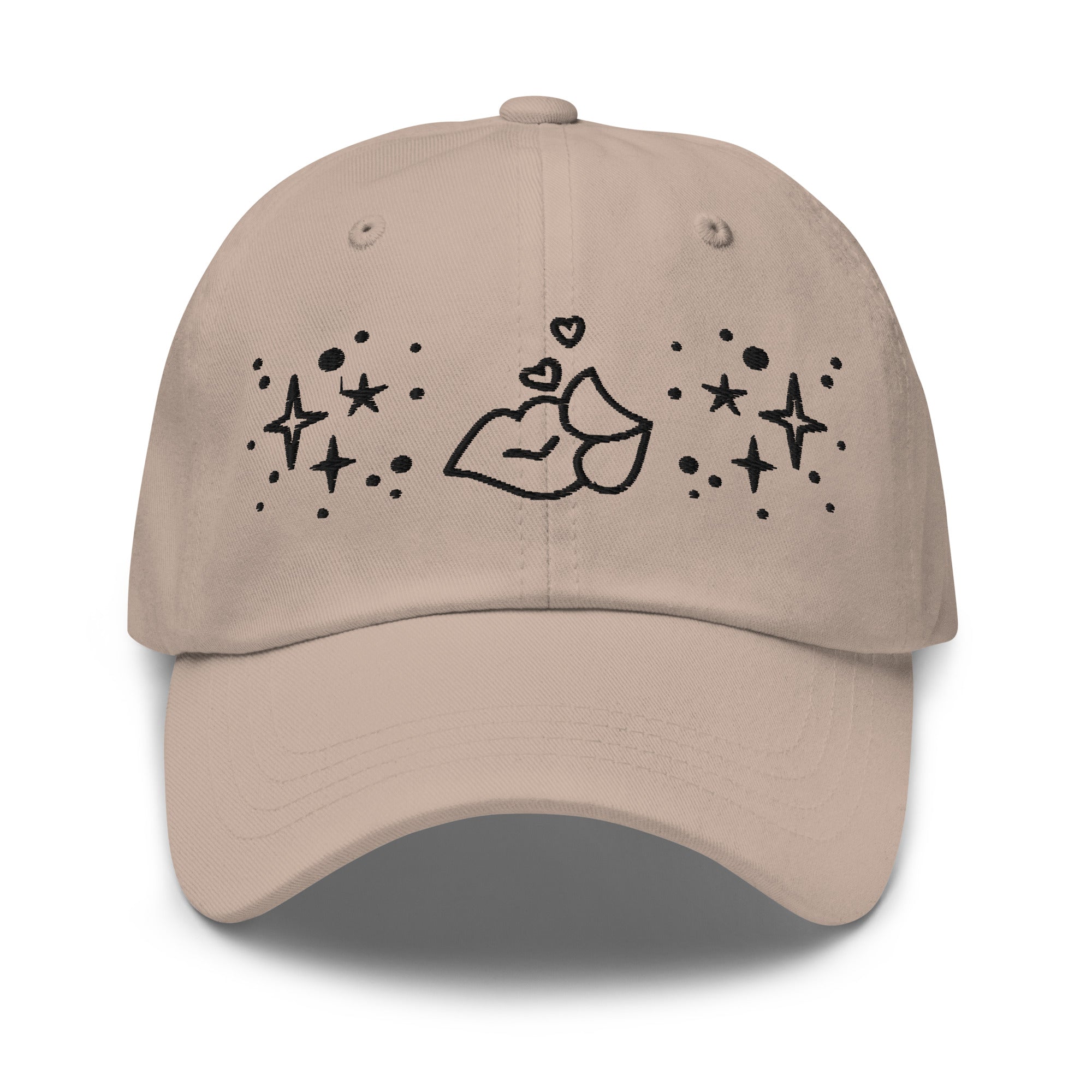 LGBTQ white hat with lips front view