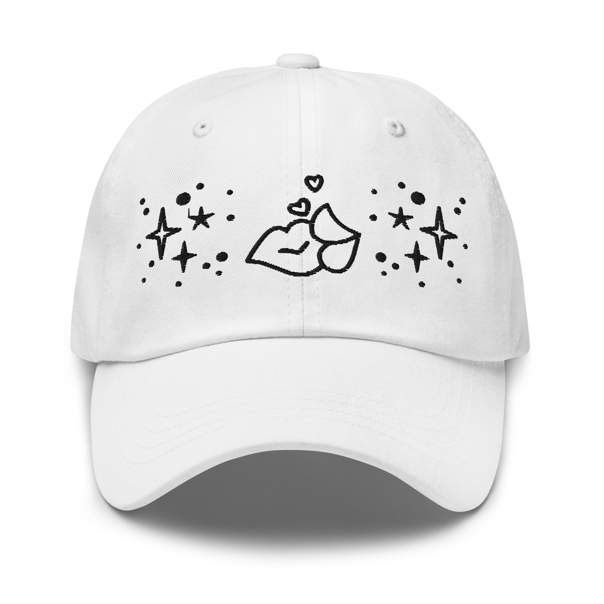 LGBTQ white hat with lips front view